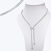 Колье серебряное «галстук» родированое 003