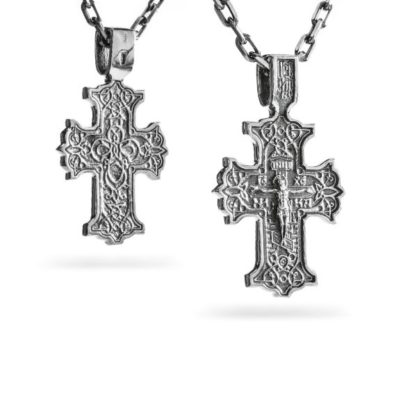 Срібний хрест чернений з роп'яттям 918