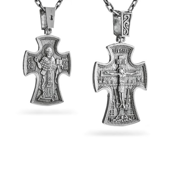 Срібний хрест чернений з роп'яттям 980