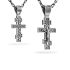 Серебряный крест черненый с распятием 909