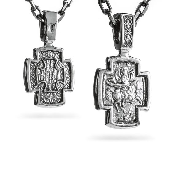 Срібний хрест чернений з Архангелом Михайлом 939