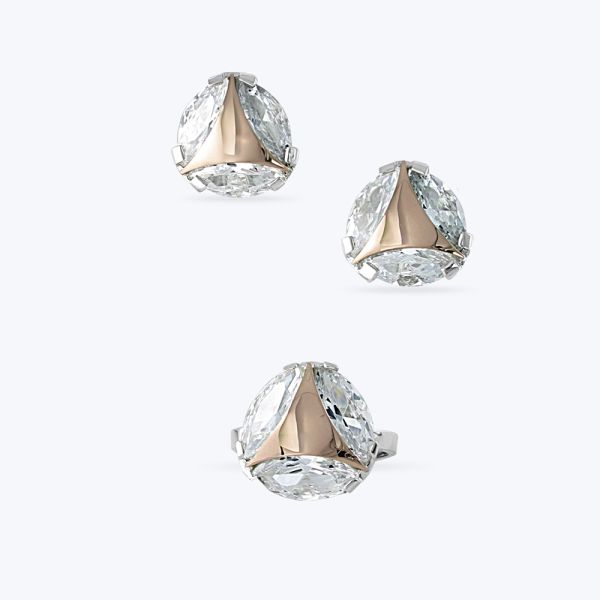 Комплект срібний з золотою накладкою 043