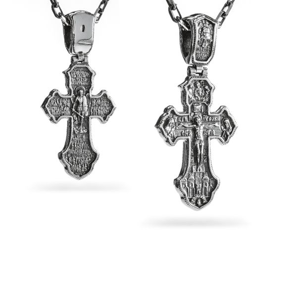 Срібний хрест чернений з роп'яттям 915