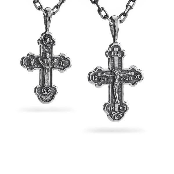 Срібний хрест чернений з розп'яттям 868