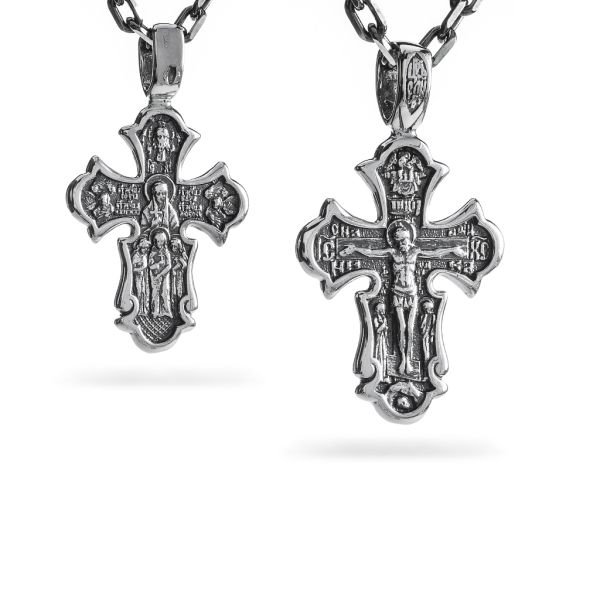 Срібний хрест чернений з розп'яттям 983