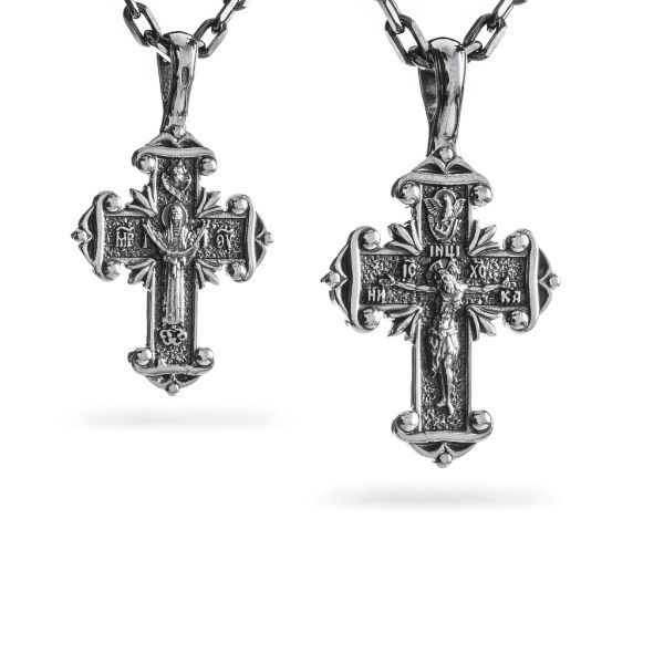 Срібний хрест чернений з розп'яттям 869