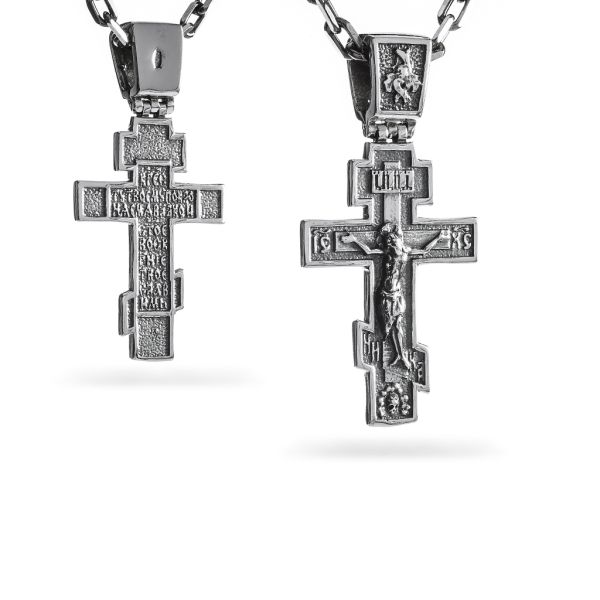 Срібний хрест чернений з розп'яттям 948