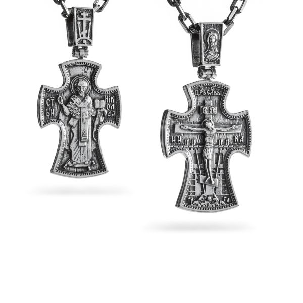 Срібний хрест чернений з розп'яттям 981