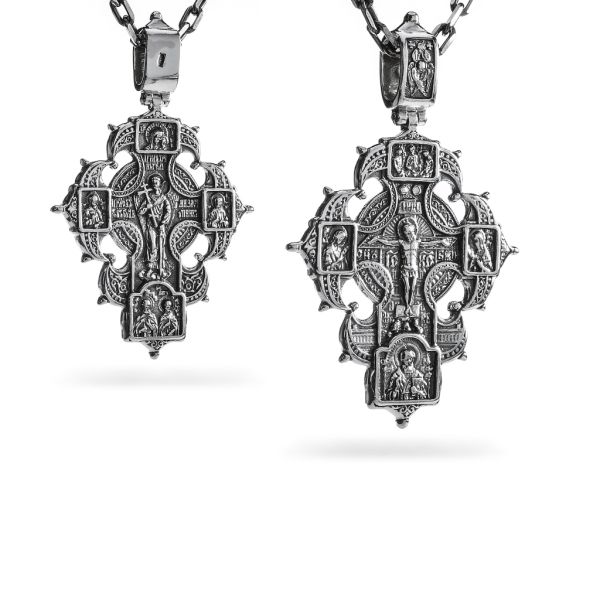 Срібний хрест чернений з розп'яттям 945