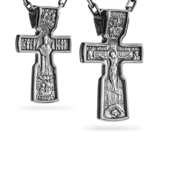 Срібний хрест чернений з розп'яттям 942