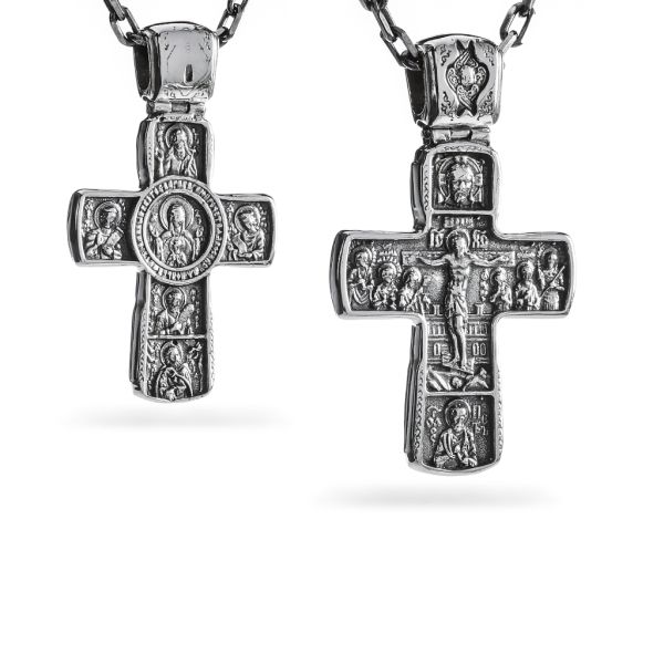 Срібний хрест чернений з розп'яттям 982