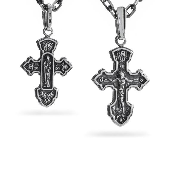 Срібний хрест чернений з розп'яттям 953