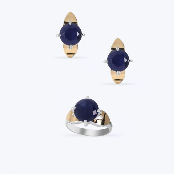 Комплект срібний з золотою накладкою і фіанітами 217