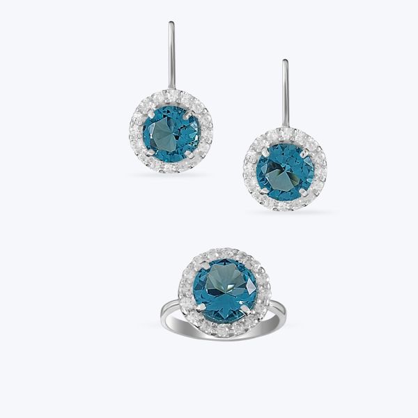 Комплект срібний з фіанітами 221