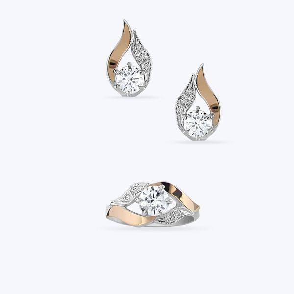 Комплект срібний з золотою накладкою арт. 364