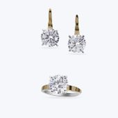 Комплект срібний з золотою накладкою та фіанітом 365