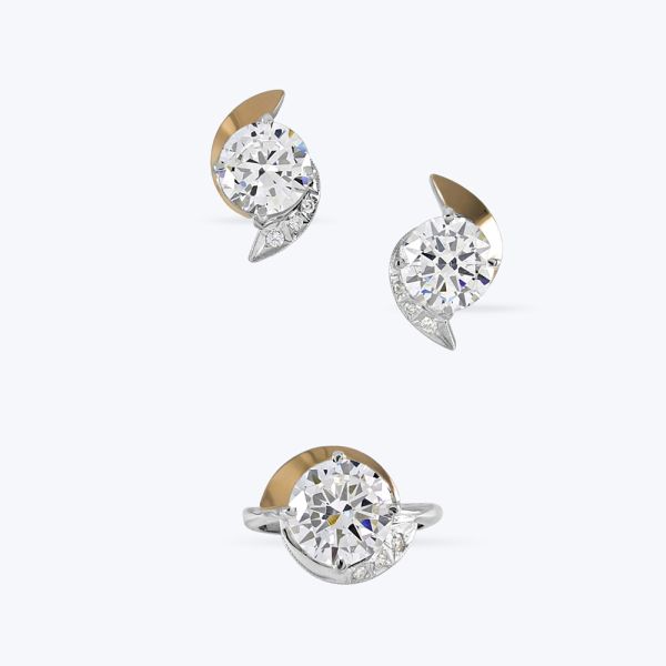 Комплект срібний з золотою накладкою арт. 376