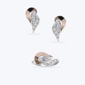 Комплект срібний з золотою накладкою та фіанітами 442