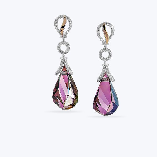 Сережки срібні, фіолетові арт. 471/б