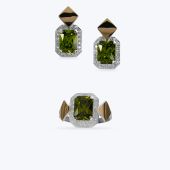 Комплект серебряный с золотой накладкой и фианитами 500