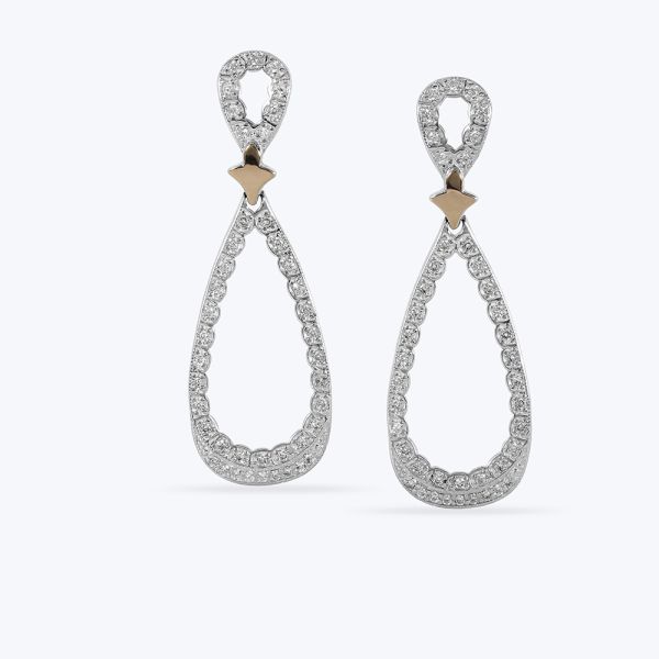 Сережки срібні з золотою накладкою та фіанітами 503