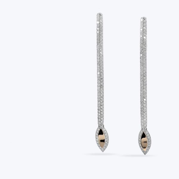 Сережки срібні з золотою накладкою та фіанітами 506