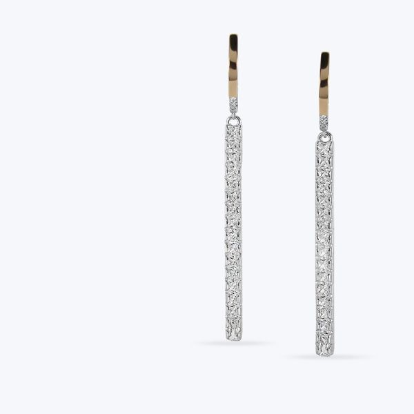 Сережки срібні з золотою накладкою та фіанітами 511