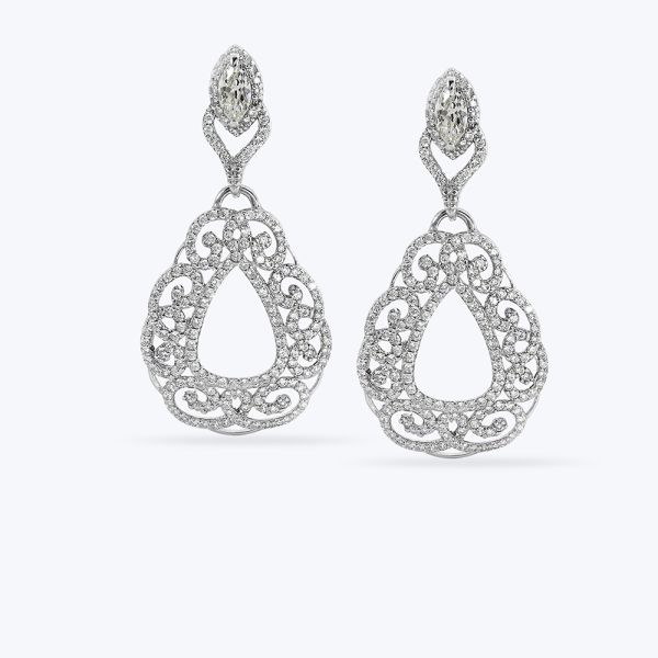 Сережки срібні родовані з фіанітами 519