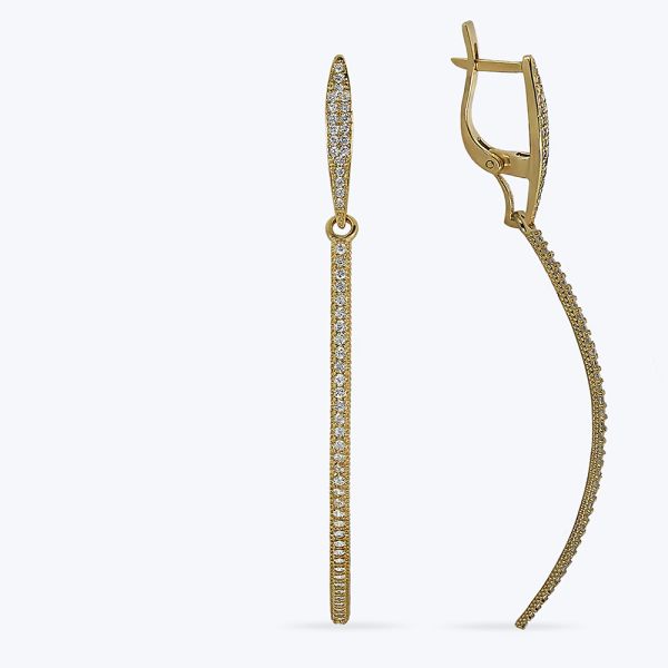 Сережки срібні в позолоті з фіанітами 521