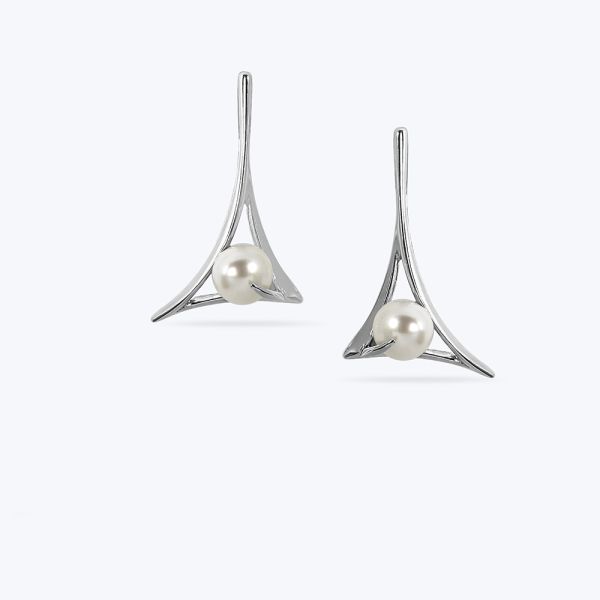 Сережки срібні родовані з перлинкою 548