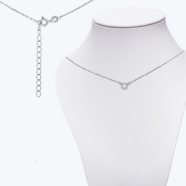 Кольє срібне родоване з фіанітами 593/1