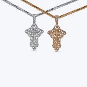 Серебряный крестик с фианитами 599