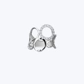 Кольцо серебряное с фианитами, покрытие родий 622