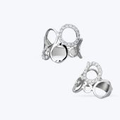 Кольцо серебряное с фианитами, покрытие родий 622