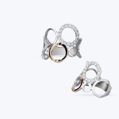 Каблучка срібна з золотою накладкою та фіанітами 622