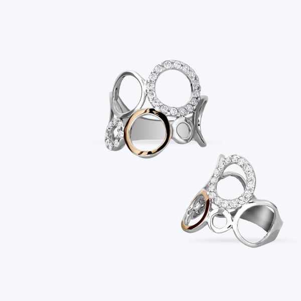 Каблучка срібна з золотою накладкою арт. 622