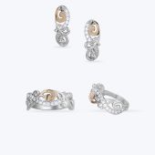 Комплект серебряный с золотой накладкой и фианитами 623