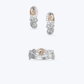 Комплект серебряный с золотой накладкой и фианитами 623