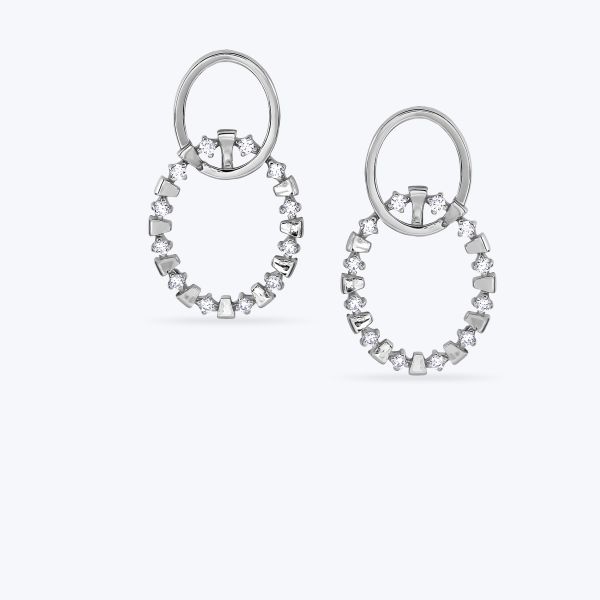 Срібні сережки родовані з фіанітами 634