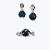 Комплект серебряный с золотой накладкой и фианитами 635