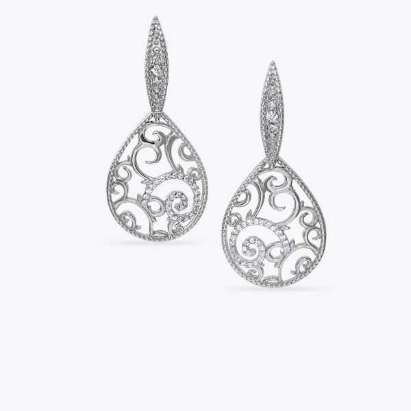 Сережки срібні з фіанітами  родовані 646