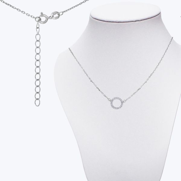 Кольє срібне родоване з фіанітами 650/1