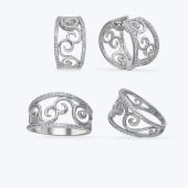 Комплект серебряный родированный с фианитами 679