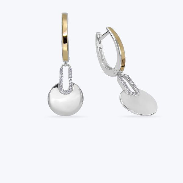 Сережки срібні з золотою накладкою 695