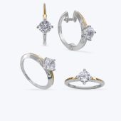 Комплект серебряный с золотой накладкой и фианитами 699