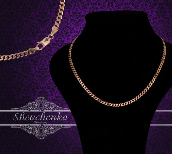 Срібний ланцюг "Панцир шестигранний" 6П-120 позолочений