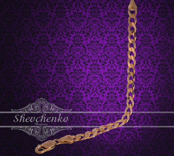 Браслет срібний "Панцир шестигранний" 6П-160 позолочений