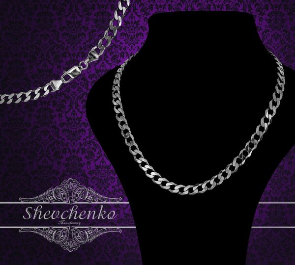 Срібний ланцюг "Панцир шестигранний" 6П-200 родований