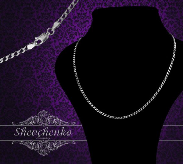 Срібний ланцюг "Панцир шестигранний" 6П-120 чернений