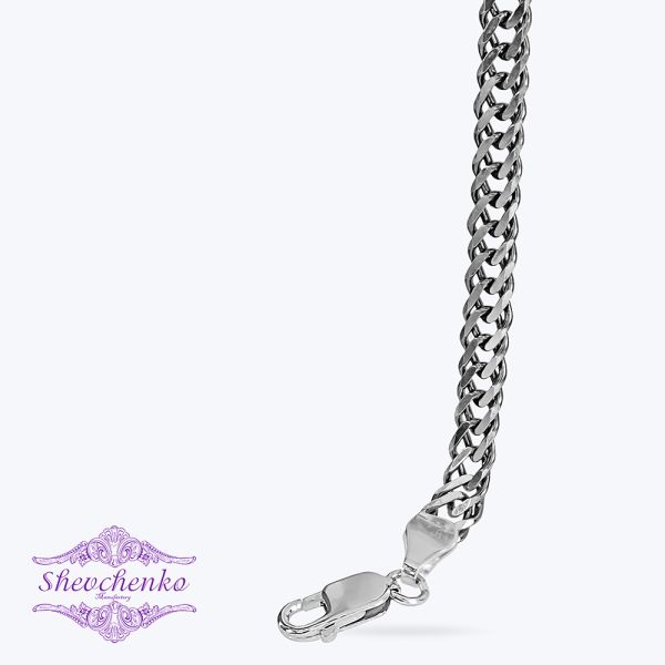 Браслет срібний чернений "Ромб шестигранний" 6Рч-100